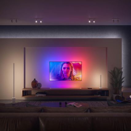 НАБІР - Світлодіодна RGBW стрічка з регулюванням яскравості Philips Hue WHITE AND COLOR AMBIANCE 2 м LED/20W/230V + 4x Лампочка з регулюванням яскравості Philips A60 E27/6,5W/230V 2000-6500K