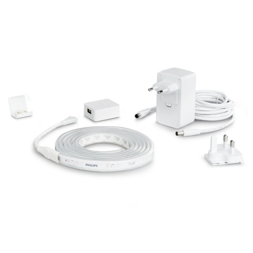 НАБІР - Світлодіодна RGBW стрічка з регулюванням яскравості Philips Hue WHITE AND COLOR AMBIANCE 2m LED/20W/230V + стрічка 1 м LED/11W/12V