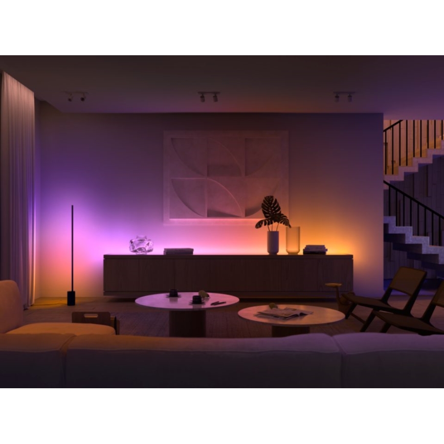 НАБІР - Світлодіодна RGBW стрічка з регулюванням яскравості Philips Hue WHITE AND COLOR AMBIANCE 2 м LED/20W/230V + 4x Лампочка з регулюванням яскравості Philips A60 E27/6,5W/230V 2000-6500K