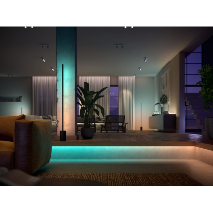 НАБІР - Світлодіодна RGBW стрічка з регулюванням яскравості Philips Hue WHITE AND COLOR AMBIANCE 2 м LED/20W/230V + 4x Лампочка з регулюванням яскравості Philips A60 E27/6,5W/230V 2000-6500K