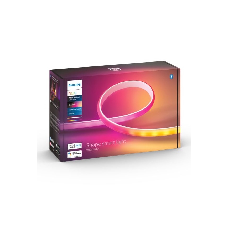 НАБІР - Світлодіодна RGBW стрічка з регулюванням яскравості Philips Hue WHITE AND COLOR AMBIANCE 2 м LED/20W/230V + 4x Лампочка з регулюванням яскравості Philips A60 E27/6,5W/230V 2000-6500K