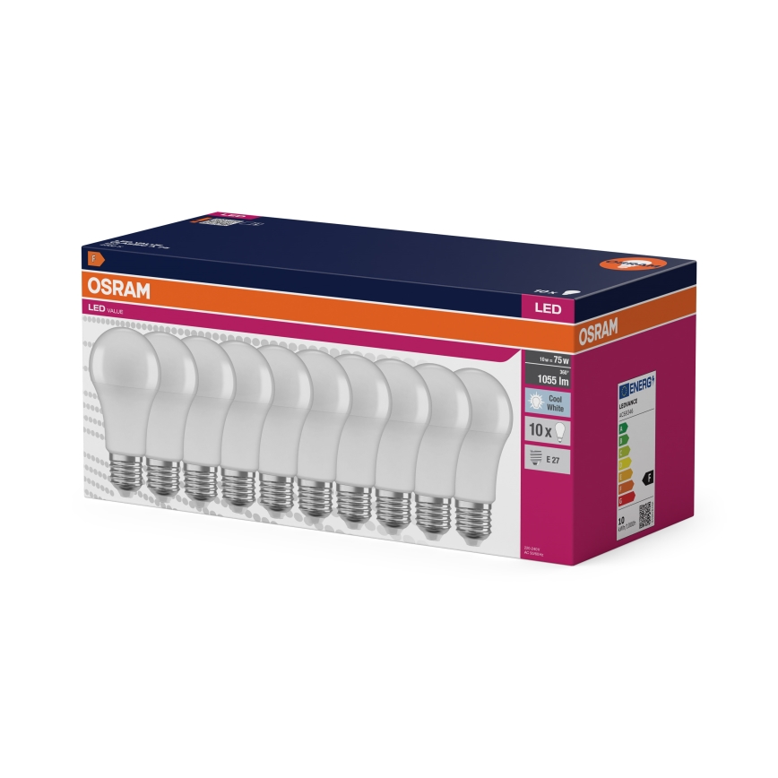 Nabír z 10 LED-ламп CLASSIC A75 E27/10W/230V 4000K - Osram