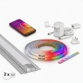 НАБОР 1x диммируемая LED-лента RGBW Philips Hue WHITE AND COLOR AMBIANCE LED/20W/230V 2 m + 2x встраиваемый профиль 1 m серебристый/белый