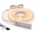 НАБОР: 1x гибкая светодиодная лента FLEX с датчиком движения LED/3,6W/4xAA, 2 m + 2x встраиваемых профиля 1 m, черный/белый