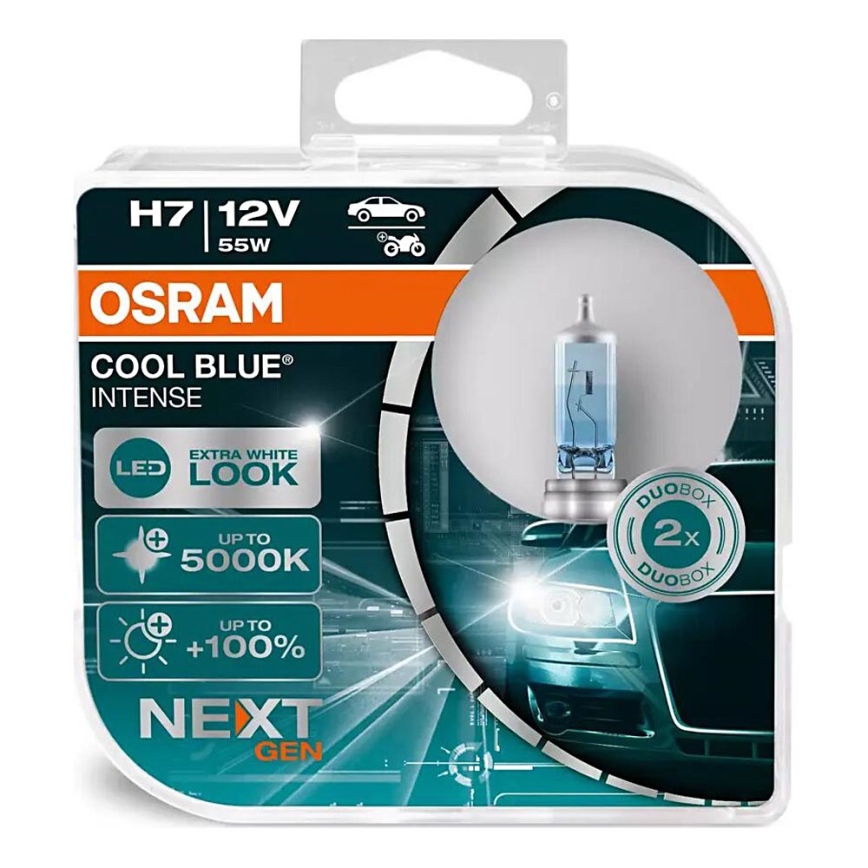 НАБОР 2x Автомобильная лампа COOL BLUE H7 PX26d/55W/12V 5000K - Osram