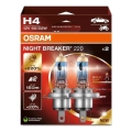 НАБОР 2x Автомобильная лампа NIGHT BREAKER H4 P43t/60/55W/12V - Osram