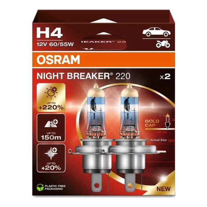 НАБОР 2x Автомобильная лампа NIGHT BREAKER H4 P43t/60/55W/12V - Osram