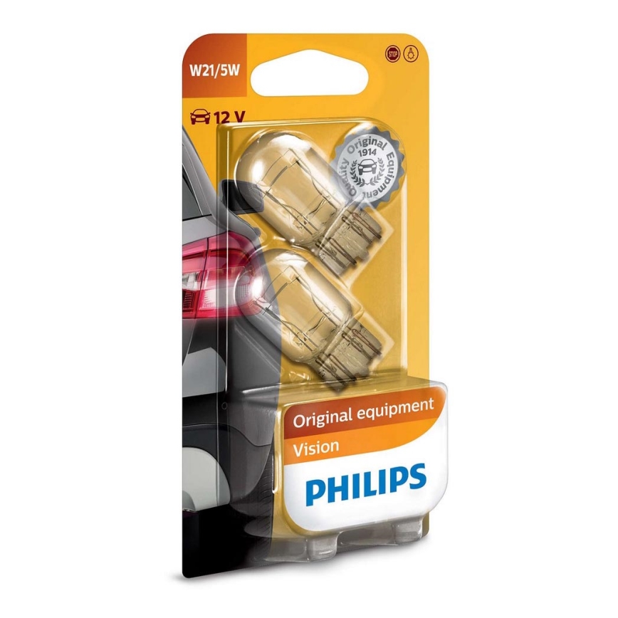 НАБОР 2x Автомобильная лампа Philips VISION 12066B2 W3x16q/5W/12V