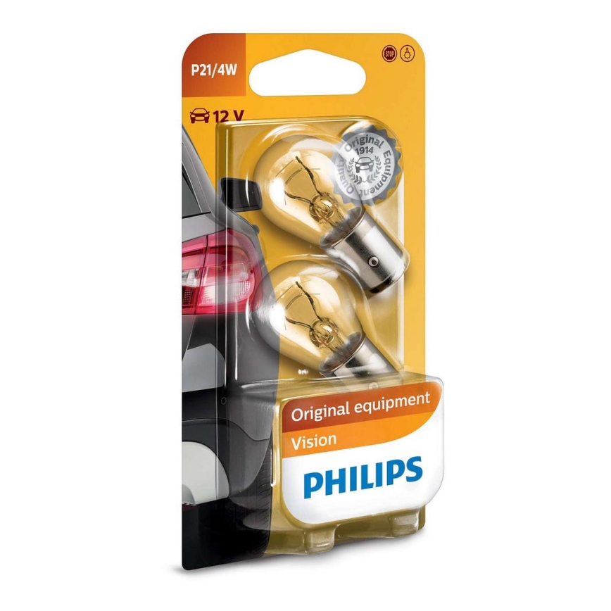 НАБОР 2x Автомобильная лампа Philips VISION 12594B2 BAZ15d/4W/12V