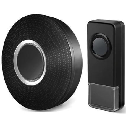 НАБОР 2x Беспроводной дверной звонок в розетку 230V 1xA23 IP55 черный