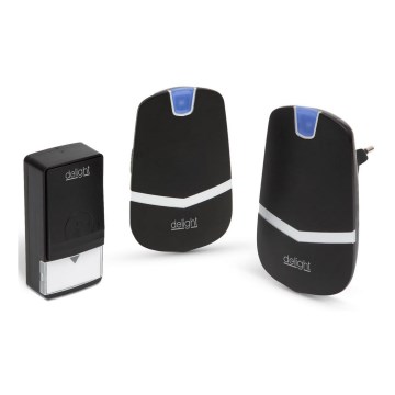 НАБОР 2x Беспроводной дверной звонок в розетку 230V IP44 черный