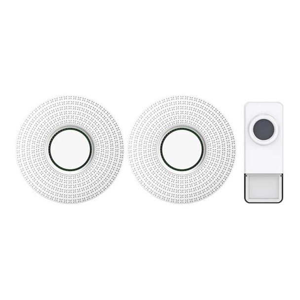 НАБОР 2x Беспроводной дверной звонок в розетку 230V IP55 белый