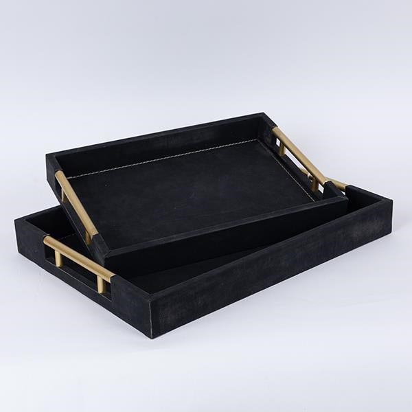 НАБОР 2x Декоративный поднос 40x30/34x24 cm черная