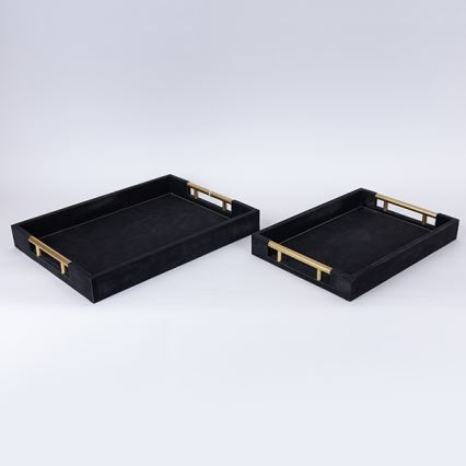НАБОР 2x Декоративный поднос 40x30/34x24 cm черная
