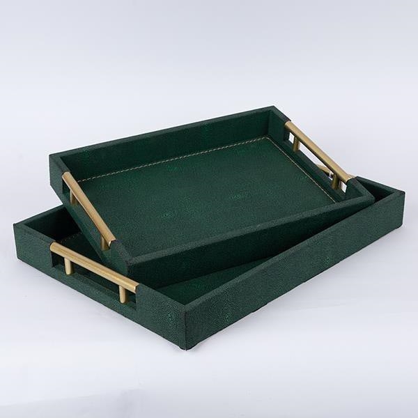 НАБОР 2x Декоративный поднос 40x30/34x24 cm зеленая