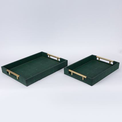 НАБОР 2x Декоративный поднос 40x30/34x24 cm зеленая