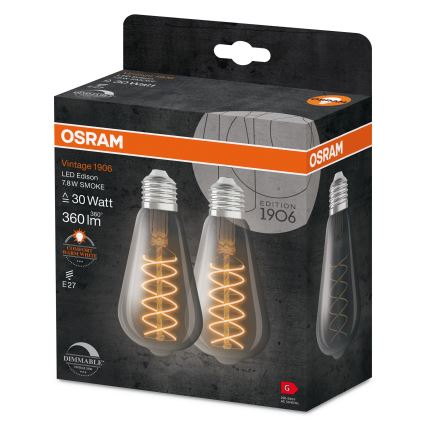 Набор: 2x диммируемые светодиодные лампы VINTAGE FILAMENT E27/4,8W/230V 2200K - Osram