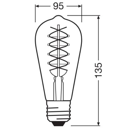 Набор: 2x диммируемые светодиодные лампы VINTAGE FILAMENT E27/4,8W/230V 2200K - Osram