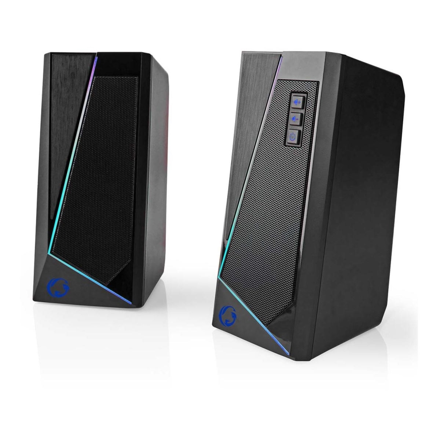 НАБОР 2x Геймерская колонка со светодиодной RGB-подсветкой 18W/5V