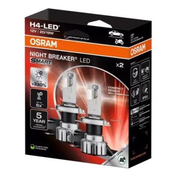 НАБОР 2x LED Автолампа NIGHT BREAKER H4 P43t/20/19W/12V - Osram