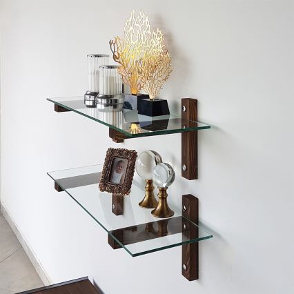 НАБОР 2x Настенная полка 25x85 см сосна/прозрачный