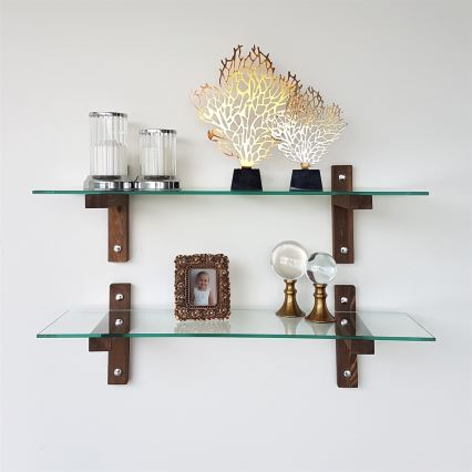 НАБОР 2x Настенная полка 25x85 см сосна/прозрачный