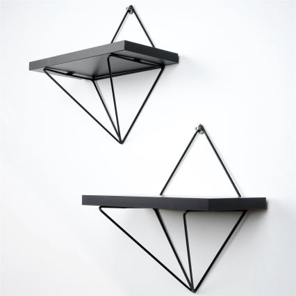НАБОР 2x Настенная полка черный