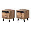 НАБОР 2x Прикроватная тумба NORD 45x40 см дуб Вотан/антрацит