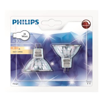 Набор 2x промышленные галогеновые лампочки Philips GU5,3/35W/12V