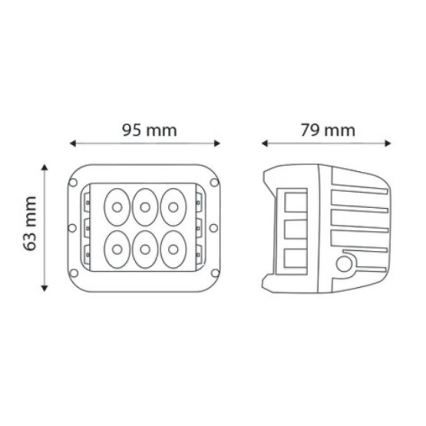 НАБОР 2x Светодиодная автомобильная фара CREE LED/27W/10-30V IP67