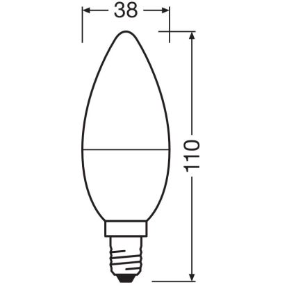 НАБОР 2x Светодиодная лампочка B38 E14/7,5W/230V 3000K - Osram