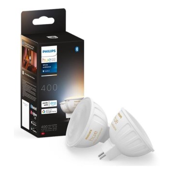 НАБОР 2x Светодиодная лампочка с регулированием яркости Philips Hue White Ambiance GU5,3/MR16/5,1W/12V 2200-6500K