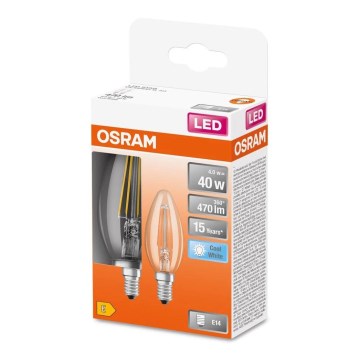 НАБОР 2x Светодиодная лампочка FILAMENT B35 E14/4W/230V 4000K - Osram