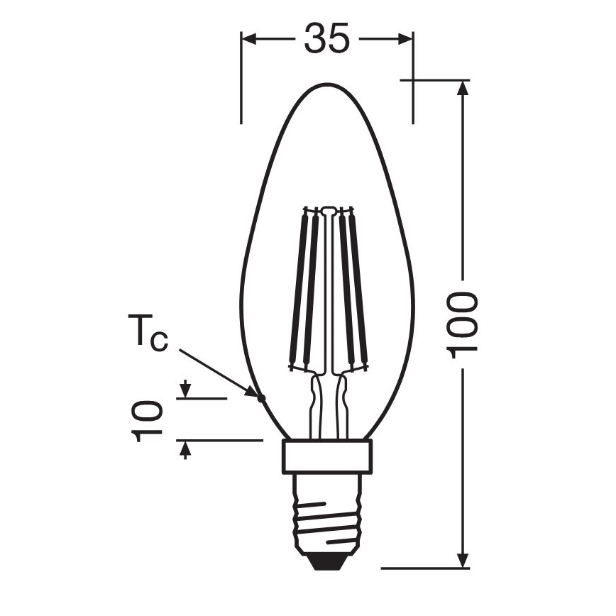 НАБОР 2x Светодиодная лампочка FILAMENT B35 E14/4W/230V 4000K - Osram