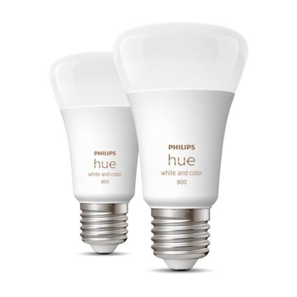 НАБОР 2x Светодиодная лампочка с регулированием яркости Philips Hue White And Color Ambiance A60 E27/6,5W/230V 2000-6500K