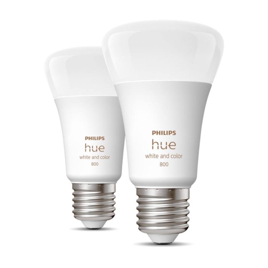 НАБОР 2x Светодиодная лампочка с регулированием яркости Philips Hue White And Color Ambiance A60 E27/6,5W/230V 2000-6500K