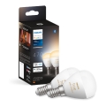 НАБОР 2x Светодиодная лампочка с регулированием яркости Philips Hue WHITE AMBIANCE P45 E14/5,1W/230V 2200-6500K