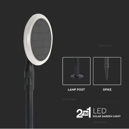 НАБОР 2x Светодиодная регулируемая лампа на солнечной батарее GARDEN LED/3W/5V 42-80 см 4000K IP65