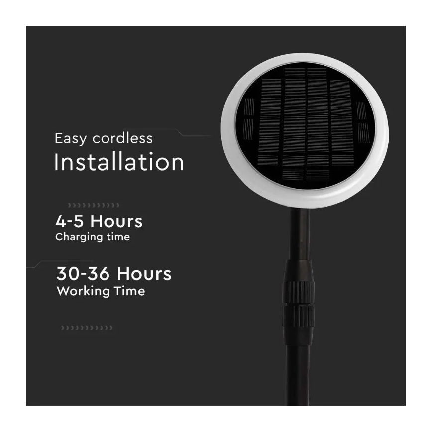 НАБОР 2x Светодиодная регулируемая лампа на солнечной батарее GARDEN LED/3W/5V 42-80 см 4000K IP65
