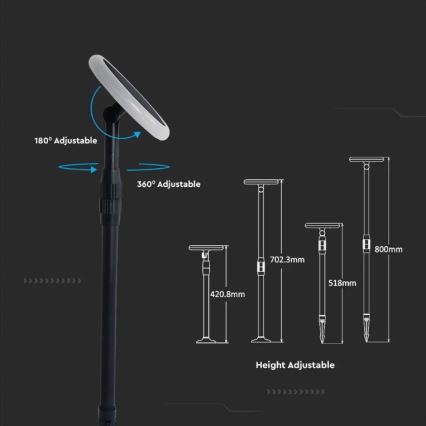НАБОР 2x Светодиодная регулируемая лампа на солнечной батарее GARDEN LED/3W/5V 42-80 см 4000K IP65