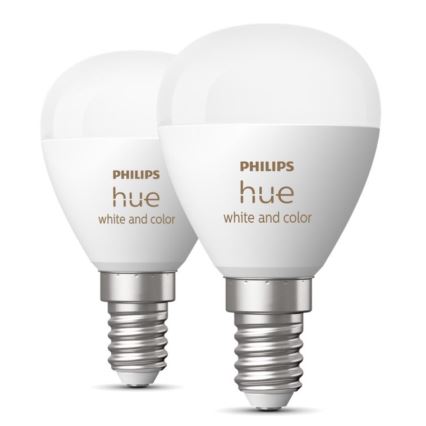 НАБОР 2x Светодиодная RGBW-лампочка с регулированием яркости Philips Hue White And Color Ambiance P45 E14/5,1W/230V 2000-6500K