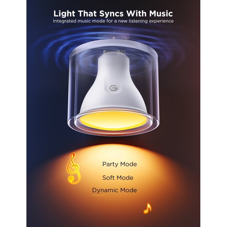 НАБОР 2x Светодиодная RGBWW-лампочка с регулированием яркости GU10/4,8W/230V 2700-6500K Wi-Fi - Govee