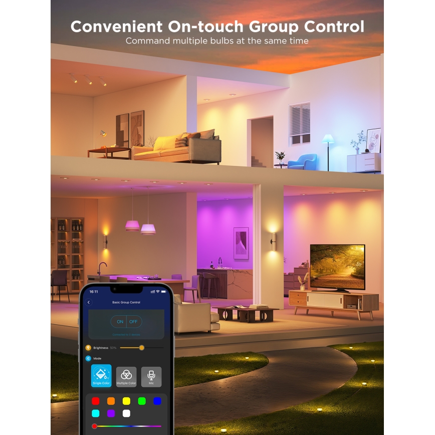 НАБОР 2x Светодиодная RGBWW-лампочка с регулированием яркости GU10/4,8W/230V 2700-6500K Wi-Fi - Govee