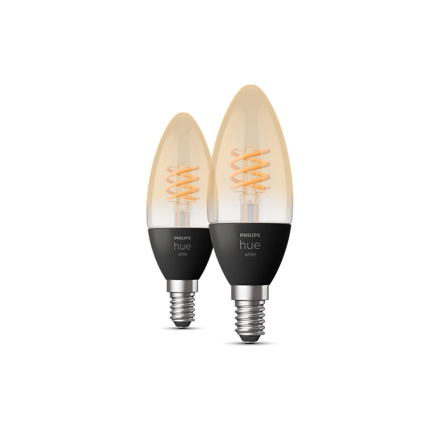 Набор 2x светодиодных диммируемых лампы Philips Hue WHITE FILAMENT E14/4,5W/230V 2100K