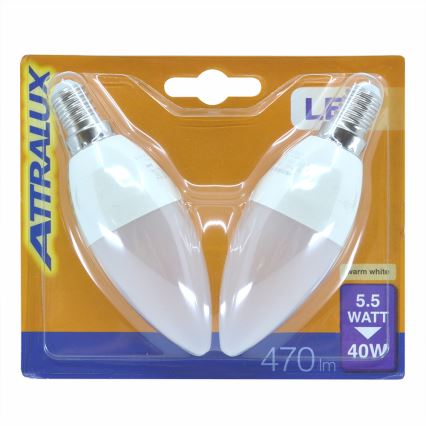 Набор 2x светодиодные лампы E14/5,5W/230V 2700K- Attralux