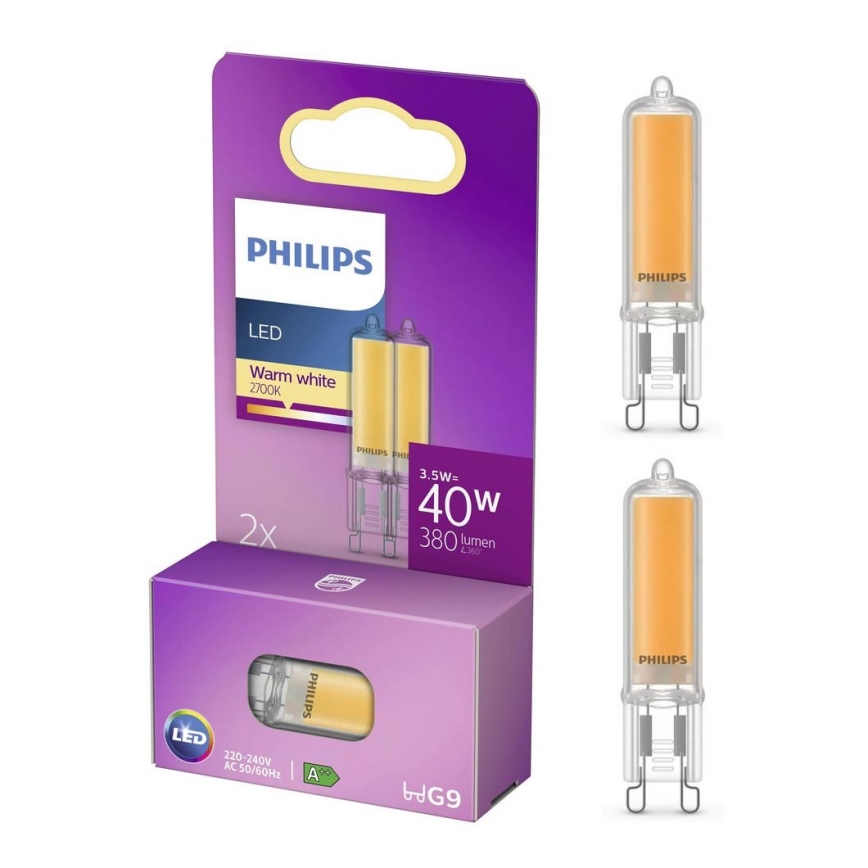 Набор 2x светодиодные лампы Philips G9/3,5W/230V 2700K