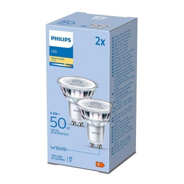 Набор 2x светодиодные лампы Philips GU10/4,6W/230V 2700K