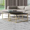 НАБОР 2x Журнальный столик DUAL черный/золотистый