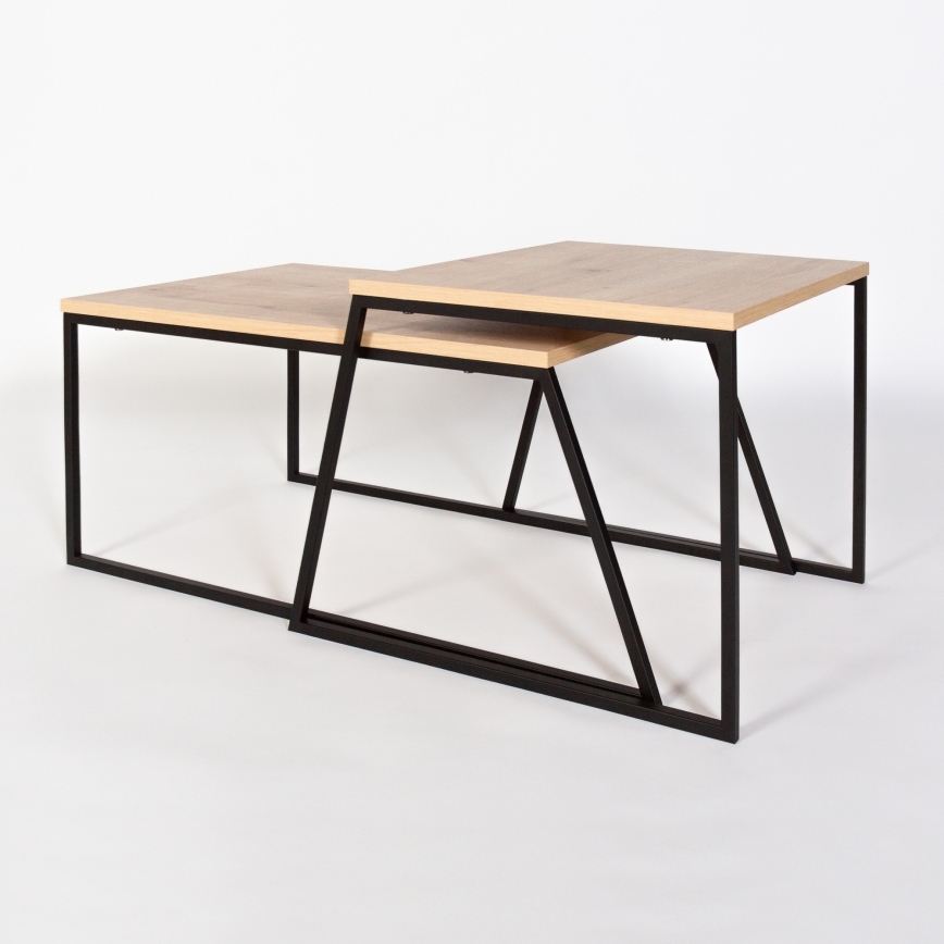 НАБОР 2x Журнальный столик PAL бежевый/черный