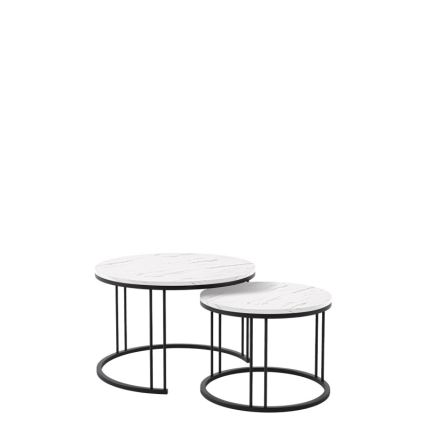 НАБОР 2x Журнальный столик RAGNAR черный/белый